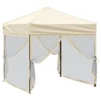 Partytent inklapbaar met zijwanden 2x2 m crmekleurig, Verzenden, Nieuw, 2 meter of meer, Partytent
