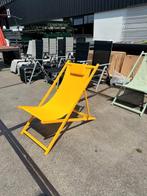 Ligstoel I  opvouwbaar met organizer, strandstoel I  Geel, Ophalen of Verzenden, Nieuw