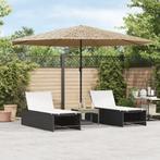 vidaXL Parasol met stalen paal 388x388x248 cm bruin, Tuin en Terras, Parasols, Verzenden, Nieuw, 3 tot 4 meter
