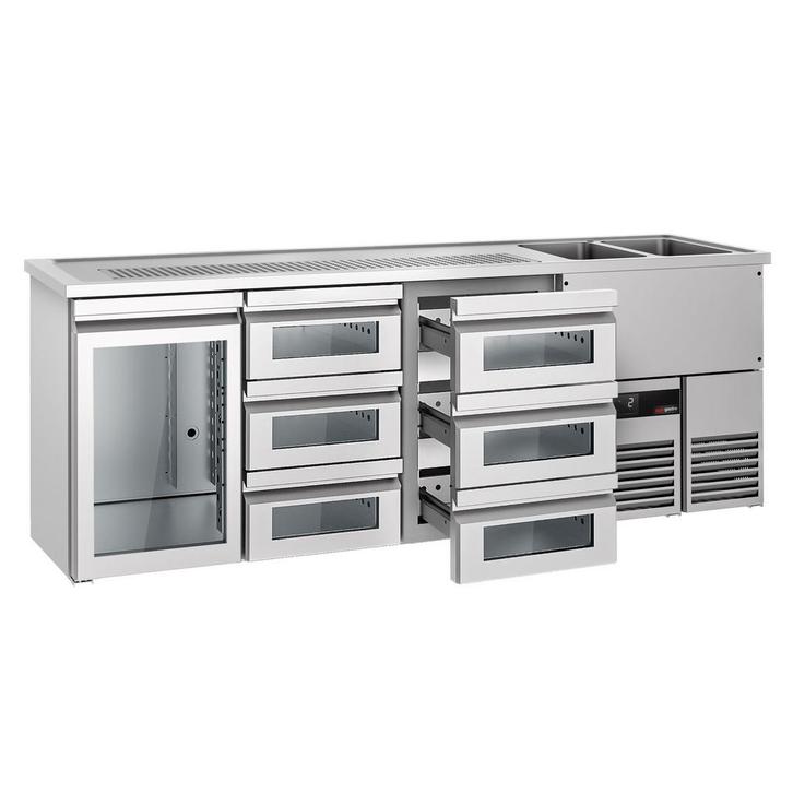 GGM Gastro | Barkoeling PREMIUM - 2500x700mm - 1 glazen deur, Zakelijke goederen, Horeca | Meubilair en Inrichting, Nieuw in verpakking