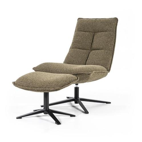 Fauteuil Marcus met voetenbank, Groen, Huis en Inrichting, Fauteuils, Nieuw, Ophalen of Verzenden