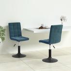 vidaXL Eetkamerstoelen draaibaar 2 st fluweel blauw, Verzenden, Nieuw, Blauw