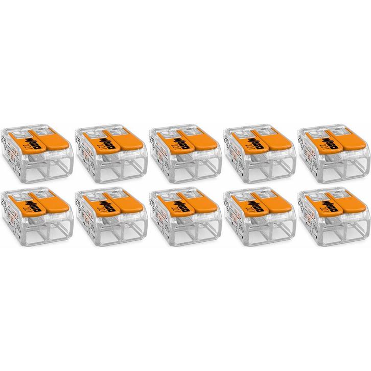 WAGO - Lasklem Set 10 Stuks - 2 Polig met Klemmetjes -, Doe-het-zelf en Verbouw, Elektra en Kabels, Nieuw, Ophalen of Verzenden
