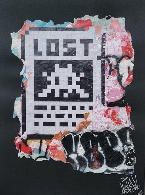 lasveguix (1986) - Lost Street Invader, Antiek en Kunst, Kunst | Schilderijen | Modern