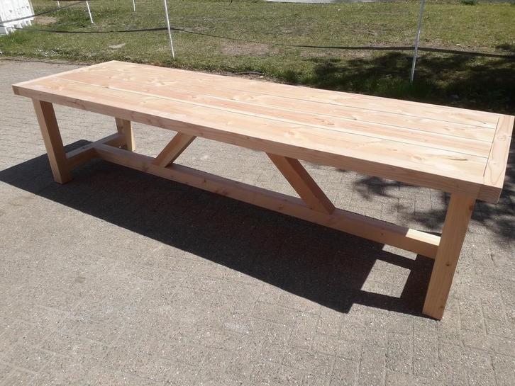 tuintafel van douglashout lijst van 7x7cm maten 300x92x76 cm, Tuin en Terras, Tuintafels, Nieuw, Hout, Rechthoekig