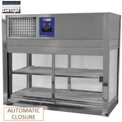 Rvs Vitrine, 4 glazen zijden, 4 schuifdeuren 2 aan elke z..., Zakelijke goederen, Horeca | Keukenapparatuur, Verzenden