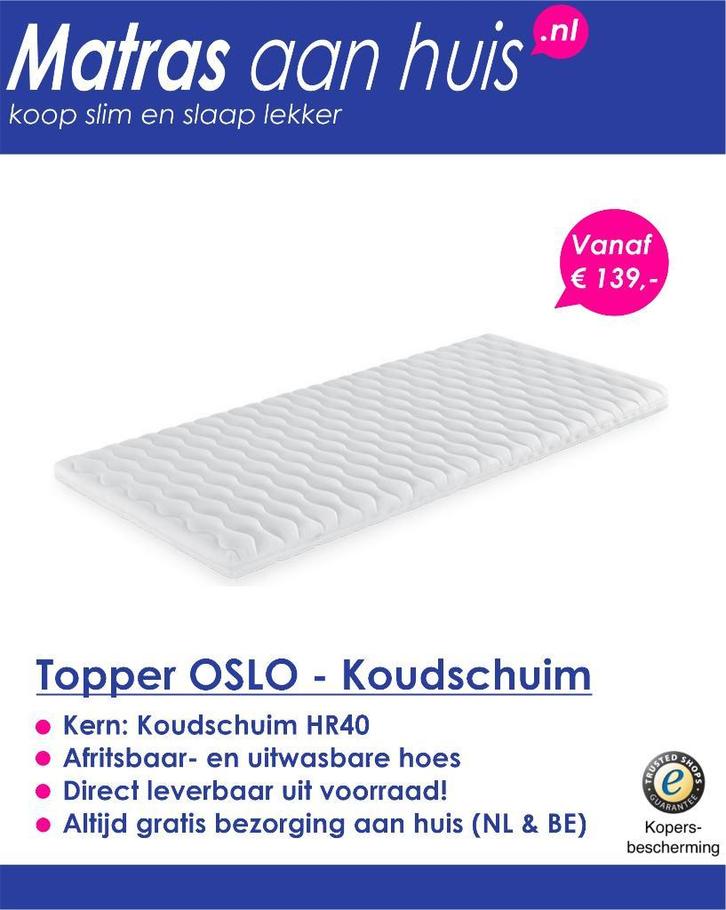 Topdekmatras met koudschuim HR40, Huis en Inrichting, Slaapkamer | Matrassen en Bedbodems, Overige maten, Matras, Nieuw, Overige maten