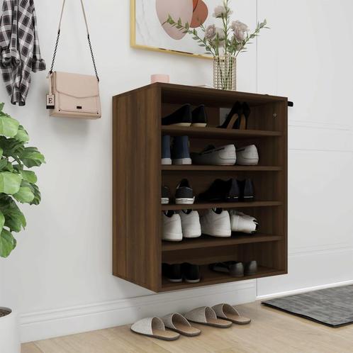 vidaXL Schoenenkast 60x35x70 cm bewerkt hout bruin, Huis en Inrichting, Kasten | Schoenenrekken, Nieuw, Verzenden