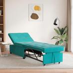 vidaXL Slaapbank 3-in-1 Uittrekbaar Turquoise Fluweel, Verzenden, Nieuw, Stof, Minder dan 150 cm
