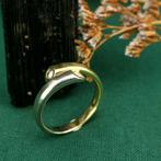 Bicolor gouden ring met diamant 0,20 ct. | Toi et moi, 18 tot 19, Gebruikt, Overige kleuren, Ophalen of Verzenden