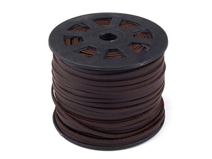 Koord kunstleer chocolade bruin 2.5mm x 1.5mm 5meter, Hobby en Vrije tijd, Knutselen, Nieuw, Ophalen of Verzenden