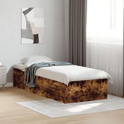 vidaXL Bedframe zonder matras hout gerookt eikenkleurig, Huis en Inrichting, Slaapkamer | Bedden, Bruin, Nieuw, Hout, Eenpersoons