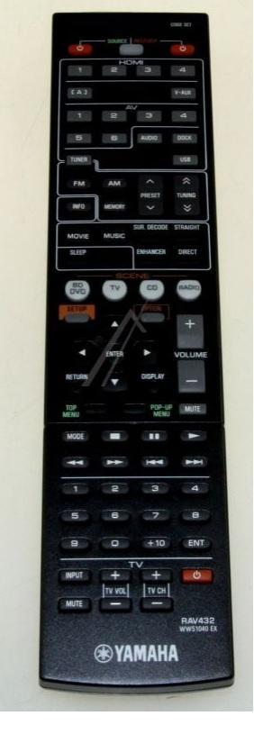 Afstandsbediening Yamaha rav432 WW51040, Audio, Tv en Foto, Afstandsbedieningen, Origineel, Nieuw, Ophalen of Verzenden
