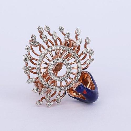 Cocktailring - 14 karaat Roségoud - 1.96ct. tw. Diamant, Sieraden, Tassen en Uiterlijk, Antieke sieraden