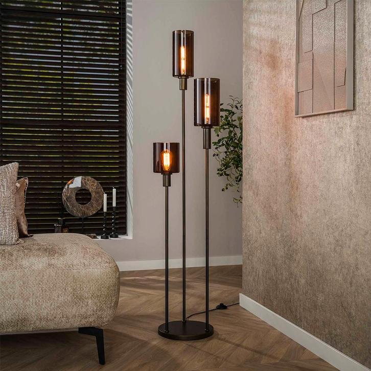 *WOONWINKEL* Trapse Vloerlamp Brons, Huis en Inrichting, Lampen | Vloerlampen, Nieuw, Verzenden