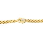 18 Krt. Gouden Mesh schakel collier; 44,5 cm | Fope, Sieraden, Tassen en Uiterlijk, Ophalen of Verzenden, Gebruikt, Overige kleuren