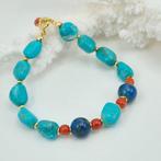 Turquoise - Zilver, Verguld - Armband - Corallo Turchese en