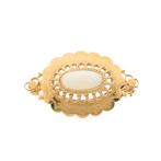 Gouden broche met witte opaal | Vintage (lange broche), Gebruikt, Overige kleuren, Ophalen of Verzenden, Met edelsteen