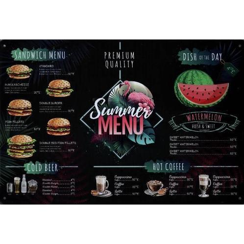 Wandbord - Premium Quality Summer Menu, Huis en Inrichting, Woonaccessoires | Wanddecoraties, Nieuw, Ophalen of Verzenden