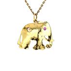 Olifant hanger met robijn en zirkoon 12 krt, Sieraden, Tassen en Uiterlijk, Kettinghangers, Ophalen of Verzenden, Nieuw