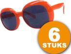 Oranje Feestbril | 6 stuks Oranje Bril Partybril Julie |, Hobby en Vrije tijd, Feestartikelen, Nieuw, Verzenden