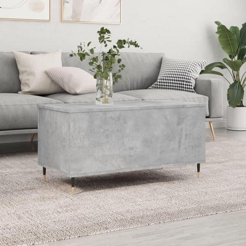vidaXL Salontafel 90x44,5x45 cm bewerkt hout betongrijs, Huis en Inrichting, Tafels | Salontafels, 50 tot 100 cm, Nieuw, Overige houtsoorten