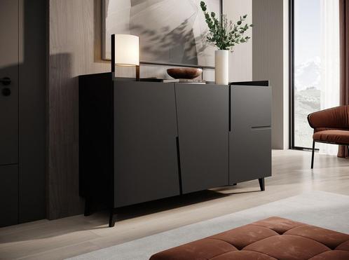 Meubella | Dressoir zwart 150x41x90 cm, Huis en Inrichting, Kasten | Dressoirs, 25 tot 50 cm, Nieuw, 100 tot 150 cm, Verzenden