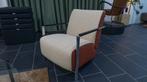 Fauteuil Harvink Alowa  stof leer, Huis en Inrichting, Fauteuils, 75 tot 100 cm, Ophalen of Verzenden, Zo goed als nieuw, Leer