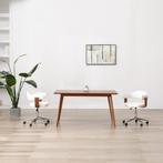 vidaXL Eetkamerstoel draaibaar gebogen hout en kunstleer wit, Huis en Inrichting, Stoelen, Verzenden, Nieuw, Wit