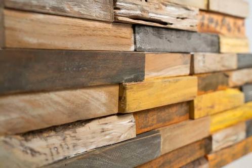 Teakea - Teak Plakhout Wandpanelen | Bohemian | Paneel = 55, Huis en Inrichting, Woonaccessoires | Wanddecoraties, Nieuw, Verzenden