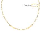 Paperclip twee namen ketting goud - premium stainless steel, Verzenden, Nieuw, Zilver