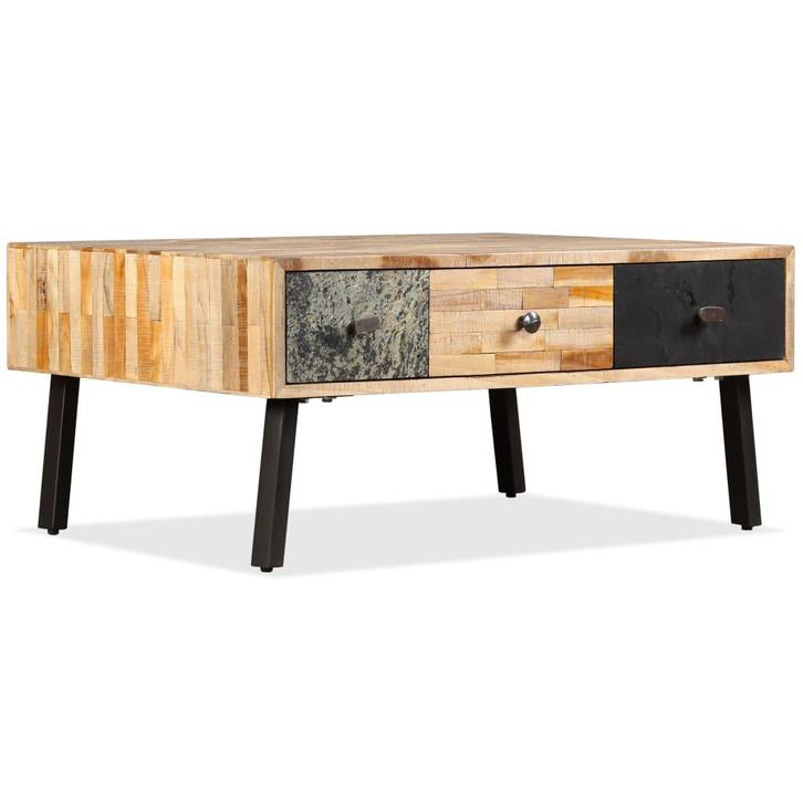 vidaXL Salontafel 90x65x40 cm massief gerecycled teakhout, Huis en Inrichting, Tafels | Salontafels, 50 tot 100 cm, Nieuw, Overige houtsoorten