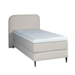 Mörgenn Bouclé Eenpersoons Boxspring Beige 90x210, Verzenden, Nieuw, Beige, Modern