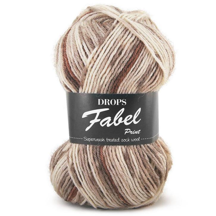 DROPS Fabel Print - 912 soft chocolate - Wol Garen, Hobby en Vrije tijd, Breien en Haken, Ophalen of Verzenden