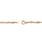 Roségouden gedraaide schakel ketting | 51,5 cm (veerring), Sieraden, Tassen en Uiterlijk, Kettingen, Ophalen of Verzenden, Gebruikt