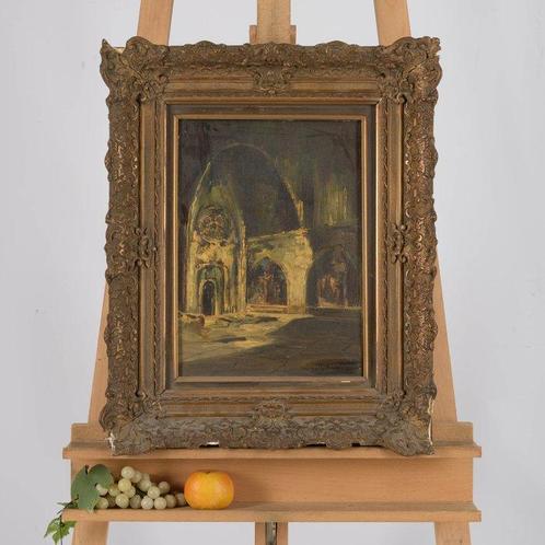 Henk ten Cate (1867-1955) - Kerkinterieur, Antiek en Kunst, Kunst | Schilderijen | Klassiek