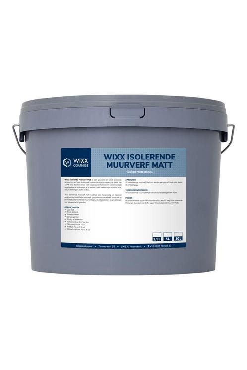 Wixx Isolerende Muurverf Matt RAL 9002 | Grijswit 2.5L, Doe-het-zelf en Verbouw, Verf, Beits en Lak, Verf, Wit, Nieuw, Minder dan 5 liter