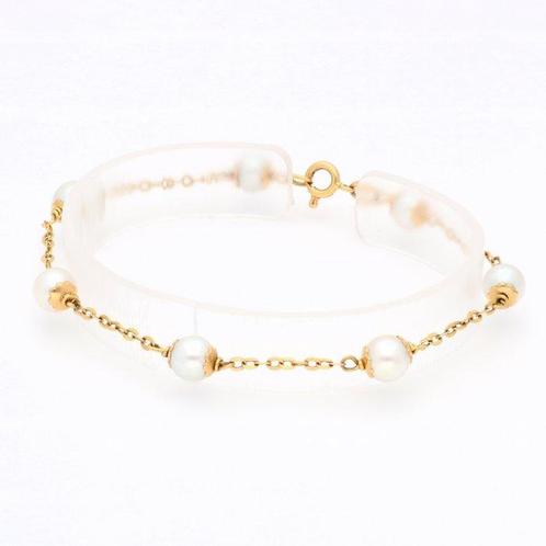 Armband - 18 karaat Geel goud Parel, Sieraden, Tassen en Uiterlijk, Armbanden