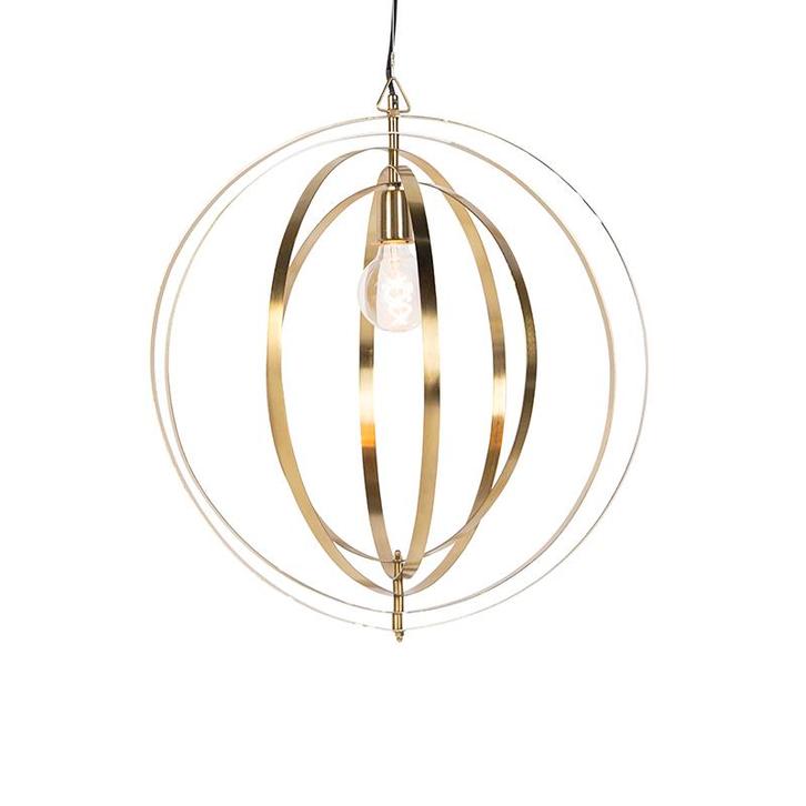 Vintage hanglamp messing draaibaar - Rings, Huis en Inrichting, Lampen | Hanglampen, Nieuw, Overige materialen, 75 cm of meer