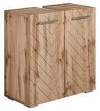 Wastafelkast Jupiter 60 x 30 cm Eiken Visgraat Badmeubel, Huis en Inrichting, Badkamer | Badkamermeubels, Verzenden, Nieuw, Wastafelkast