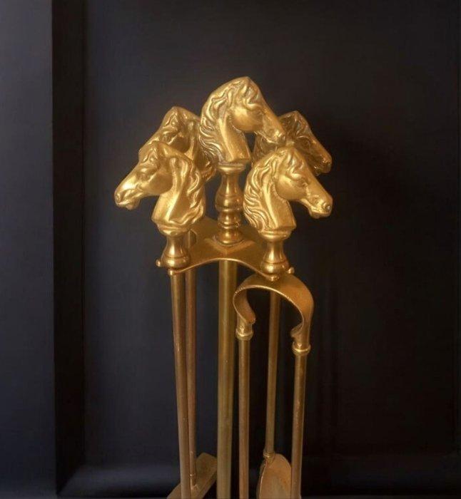 Openhaard accessoire - Néoclassique - Paardenkop - Verguld, Antiek en Kunst, Curiosa en Brocante