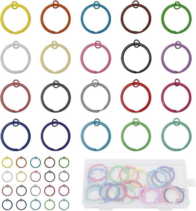 Set van 40 gekleurde Sleutelhangers (30 mm) - DIY projecten, Verzamelen, Sleutelhangers, Nieuw, Verzenden