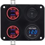 ProRide 12V USB Autolader 4 Poorten - QC3.0 - Voltmeter en, Verzenden, Nieuw