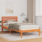 vidaXL Bedframe met hoofdeinde Wasbruin 80 x 220 cm Massief, Verzenden, Nieuw, Bruin, Hout