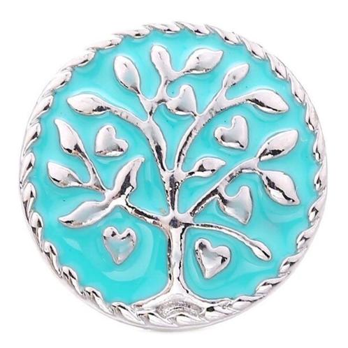 Fako Bijoux® - Click Button - Metaal - Boom - Turquoise, Sieraden, Tassen en Uiterlijk, Armbanden, Verzenden
