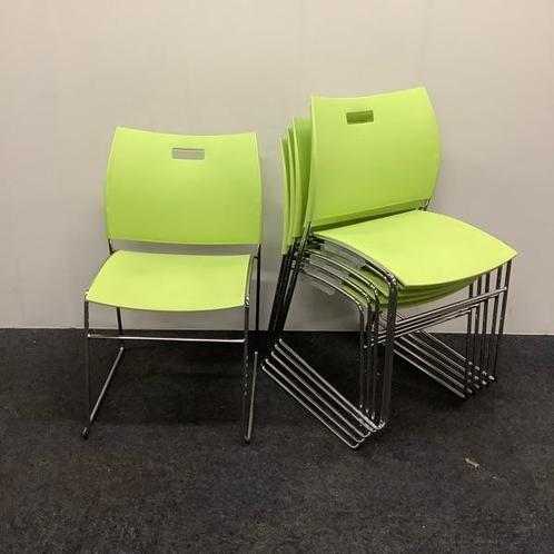 Tweedehands complete set van 6 Casala Carver stoelen, lime, Huis en Inrichting, Stoelen, Gebruikt, Stof, Ophalen of Verzenden