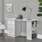 Bureau Lemberg met 3 lades en vakken 120x49x72 cm wit, Verzenden, Nieuw