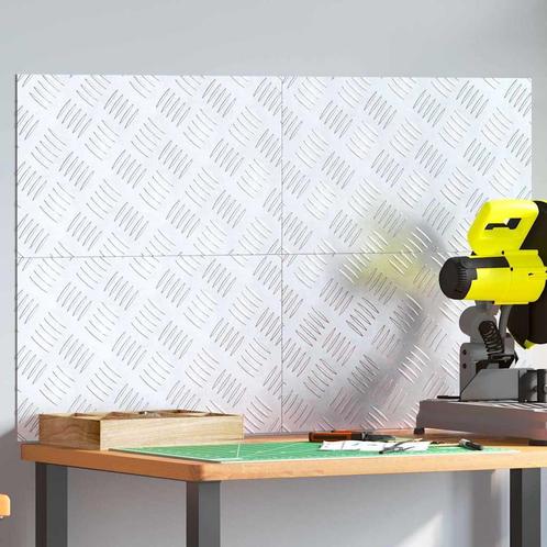 vidaXL Checker Plaat 4 pcs Zilver 50 x 30 cm Aluminium, Doe-het-zelf en Verbouw, Ladders en Trappen, Nieuw, Verzenden