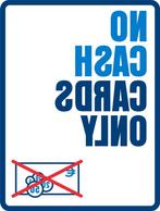 No Cash Cards Only spiegelbeeld raamsticker (sp.103.75), Verzenden, Nieuw, Winkel of Supermarkt