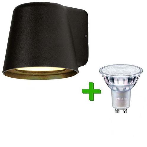 Buitenlamp zwart IP54 | Tuinverlichting incl. Philips spot, Tuin en Terras, Buitenverlichting, Wandlamp, Nieuw, Minder dan 50 watt